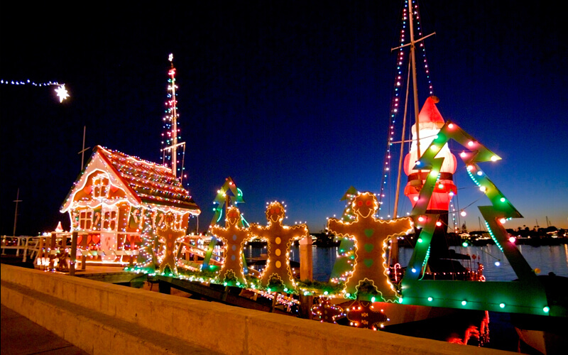 Newport Beach Holiday Boat Parade Decorated Boat